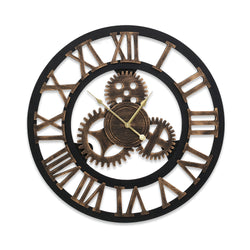 80Cm Wall Clock Large Retro Roman Numerals Brown