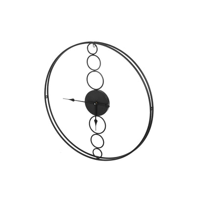 75cm Wall Clock Large No Numeral Round Black