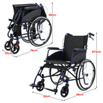 20in Self-Propelled Foldable Steel Wheelchair Lightweight Portable Mobility Aid