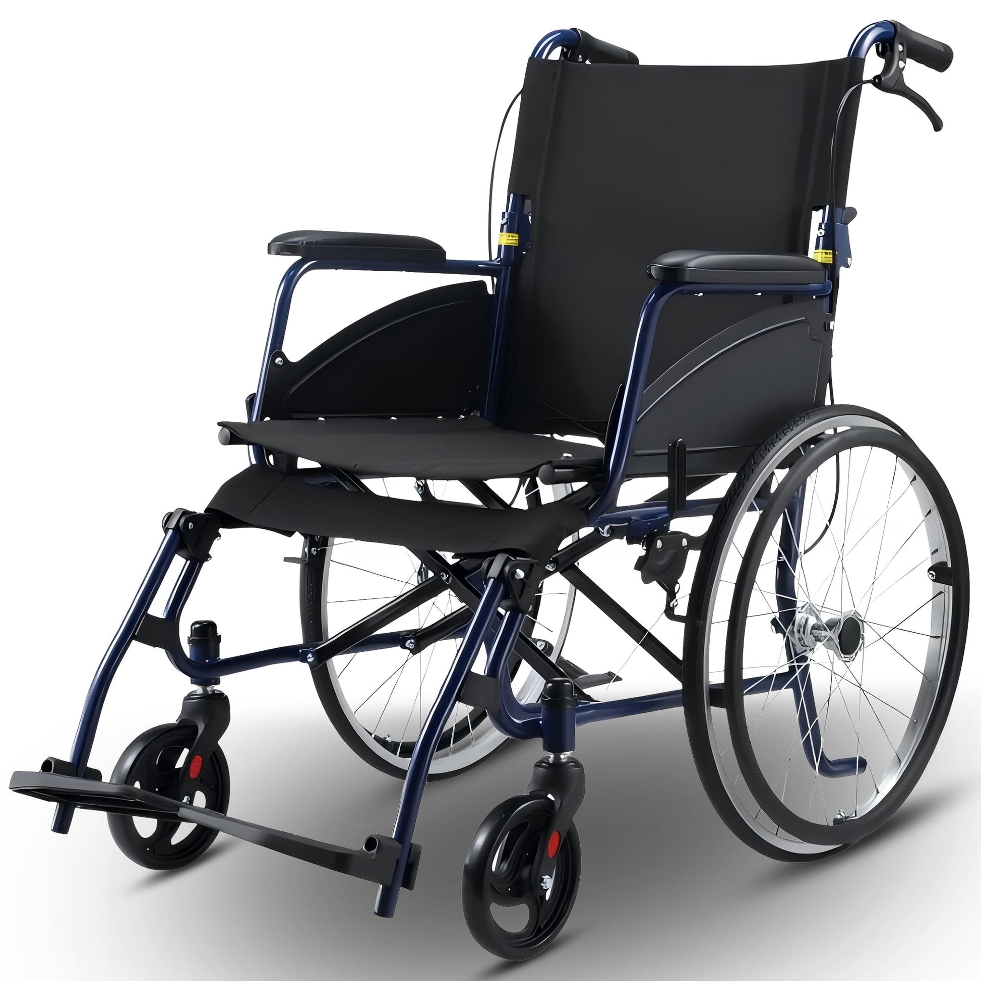 20in Self-Propelled Foldable Steel Wheelchair Lightweight Portable Mobility Aid