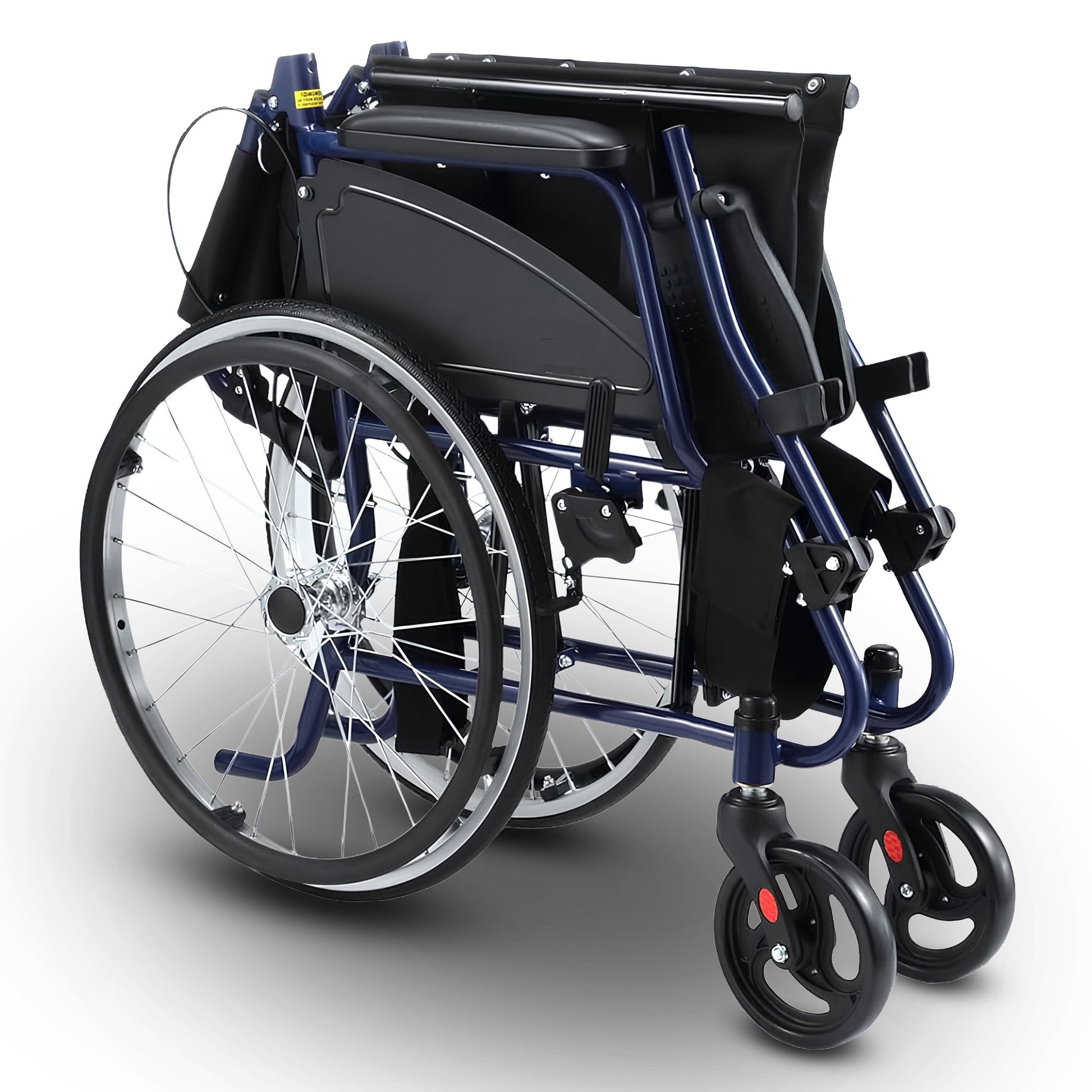 20in Self-Propelled Foldable Steel Wheelchair Lightweight Portable Mobility Aid