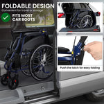 20in Self-Propelled Foldable Steel Wheelchair Lightweight Portable Mobility Aid