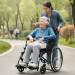 20in Self-Propelled Foldable Steel Wheelchair Lightweight Portable Mobility Aid