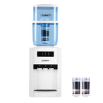 Devanti 22L Bench Top Water Cooler Dispenser Purifier Hot Cold Three Tap with 2