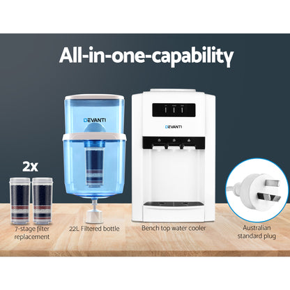 Water Cooler Dispenser Bench Top 22L W/2 Filter
