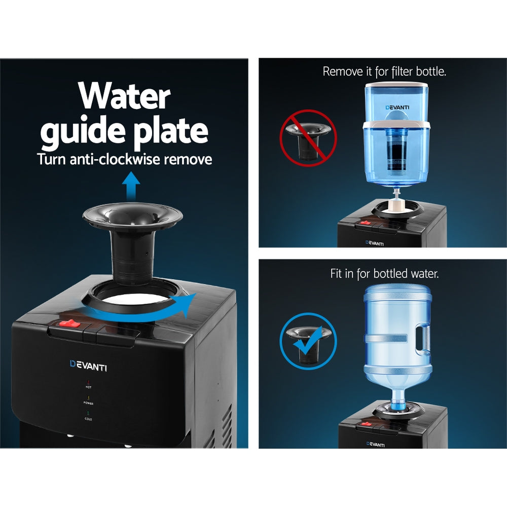 Water Cooler Dispenser Stand 22L Bottle Black
