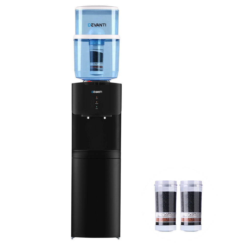 Water Cooler Dispenser Stand 22L Bottle Black W/2 Filter