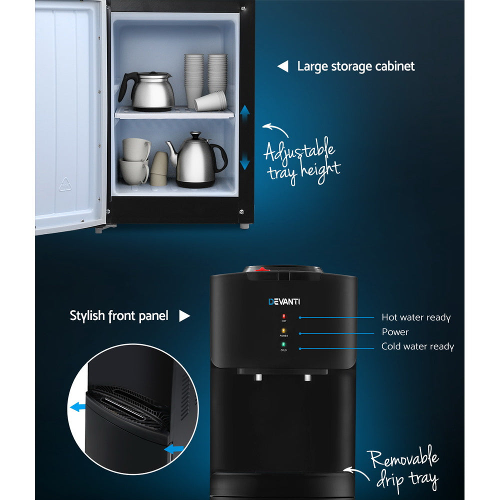 Water Cooler Dispenser Stand 22L Bottle Black W/2 Filter