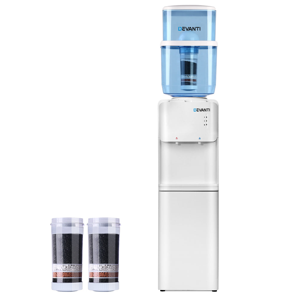 Water Cooler Dispenser Stand 22L Bottle White W/2 Filter