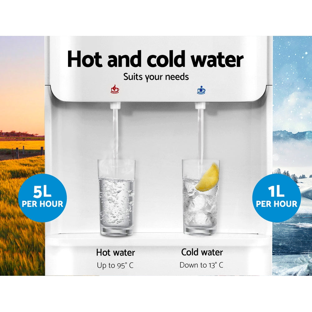 Water Cooler Dispenser Top-Loading 22L Hot & Cold - White