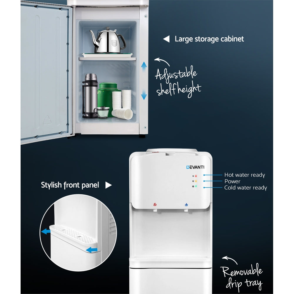 Water Cooler Dispenser Top-Loading 22L Hot & Cold - White