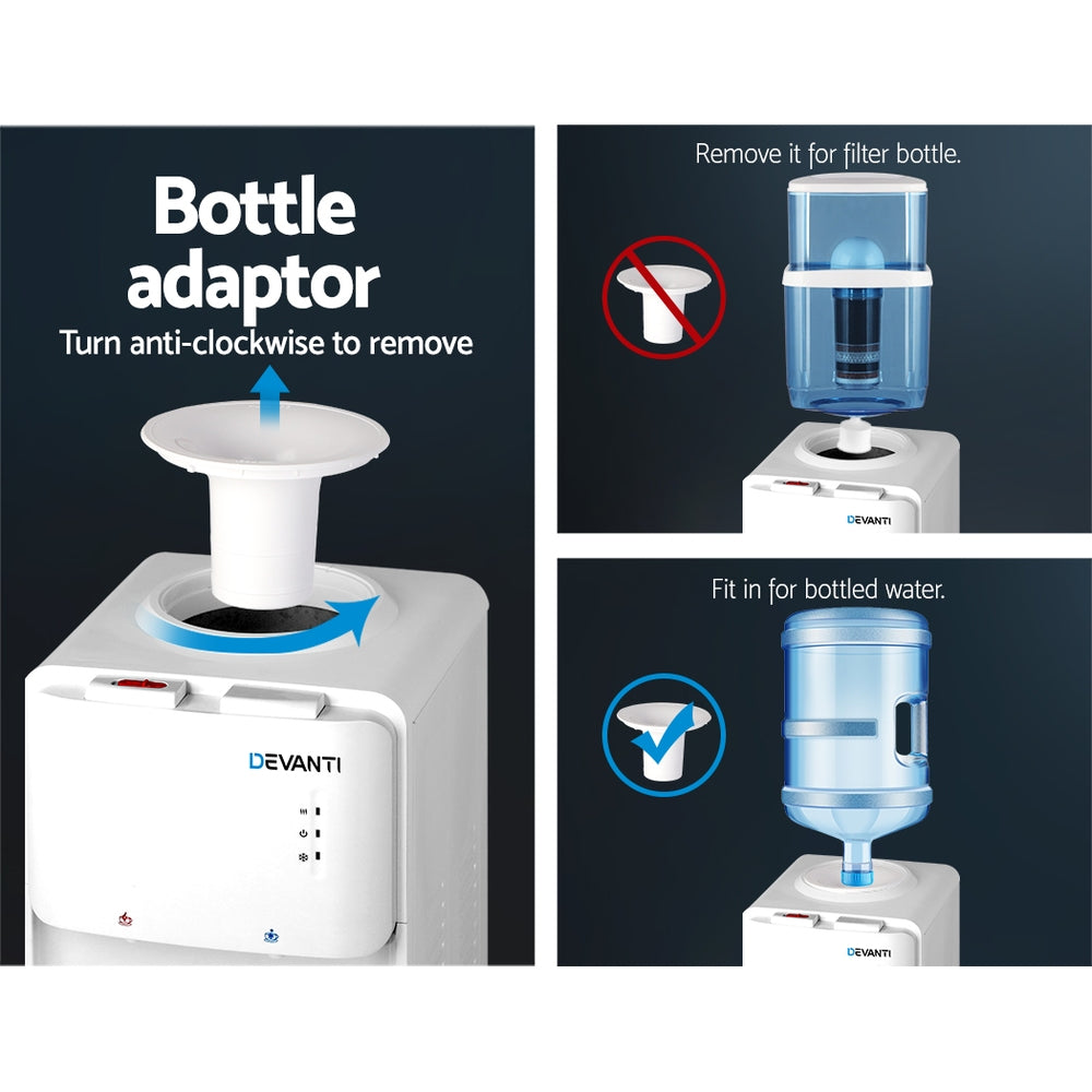 Water Cooler Dispenser Top-Loading 22L Hot & Cold - White