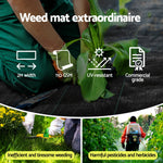 2X50M Weed Mat 110Gsm Weed Control Mat Plant Fabric Upholstery