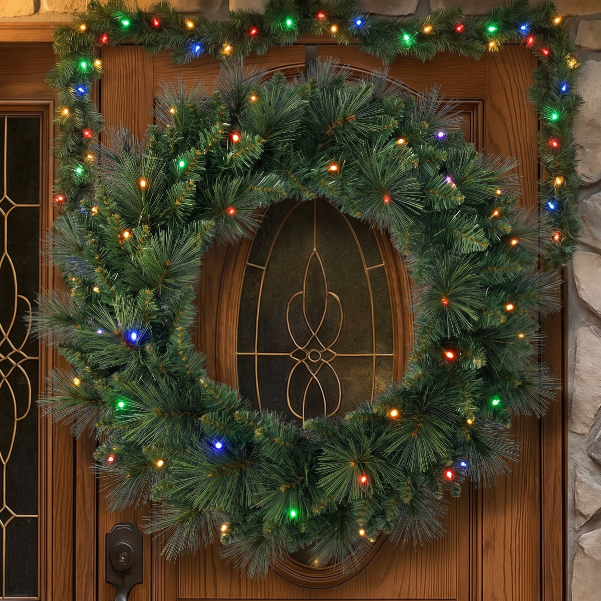 Christmas Wreath Pre Lit Pine
