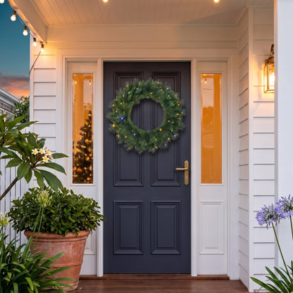 Christmas Wreath Pre Lit Pine