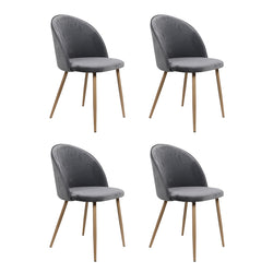 Cozy 4x Dining Chairs Seat French Grey  Sleek Modern Look Classic