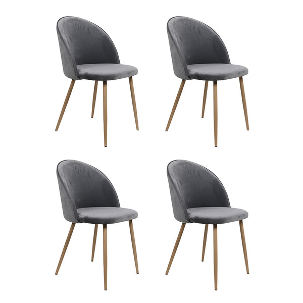  Cozy 4x Dining Chairs Seat French Grey  Sleek Modern Look Classic