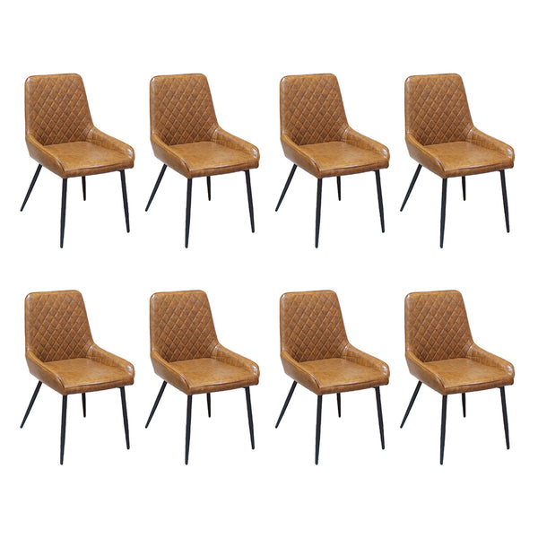 Functional Dining Chairs x 8 Padded Seat PU Faux Leather  Premium