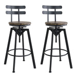 Ergonomic 2x Bar Stool Industrial Adjustable  High Back Support