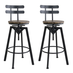 Ergonomic 2x Bar Stool Industrial Adjustable  High Back Support
