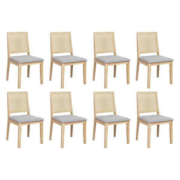  Functional 8XCane Dining Chair Rattan Armless Seat  Sleek Modern Look
