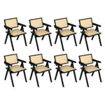 Elegant 8x Black Wicker Armchair Dining Chair  Adjustable Height