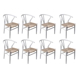 Functional 8x Dining Chairs Wooden Hans White  Foldable Function