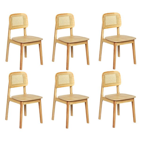  Elegant 6x Rattan Dining Chair Wooden Kitchen Chair  Foldable