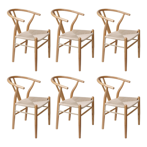  Cozy 6x Dining Chairs Wooden Hans  Adjustable Height Classic