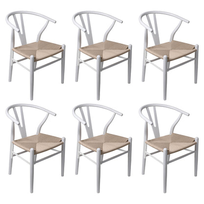 Cozy 6x Dining Chairs Wooden Hans White  Soft Cushion Classic