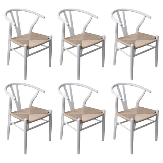 Cozy 6x Dining Chairs Wooden Hans White  Soft Cushion Classic
