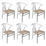 Cozy 6x Dining Chairs Wooden Hans White  Soft Cushion Classic