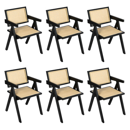 Elegant 6x Black Wicker Armchair Dining Chair  Comfortable Design