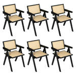 Elegant 6x Black Wicker Armchair Dining Chair  Comfortable Design