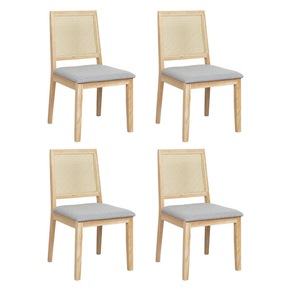  Ergonomic 4X Cane Dining Chair Rattan Armless Seat  Premium Quality