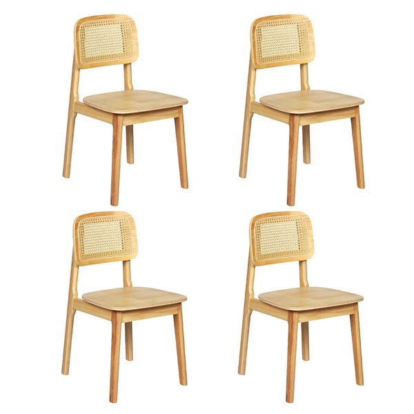  Compact 4x Rattan Dining Chair Wooden Kitchen Chair  Sleek Modern