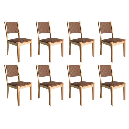 Stylish Dining Chairs Accent Chair Lounge x8  Wood Finish Classic