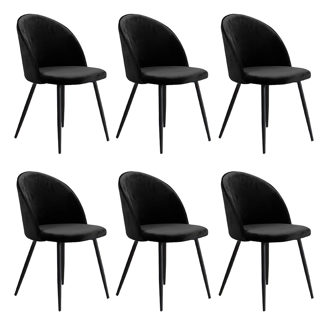 Premium 6x Dining Chairs Kitchen Cafe Black  High Back Support