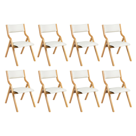 Modern 8x Dining Chairs Foldable PU Beige  Multipurpose Use