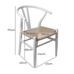 2x Dining Chairs Wooden Hans White