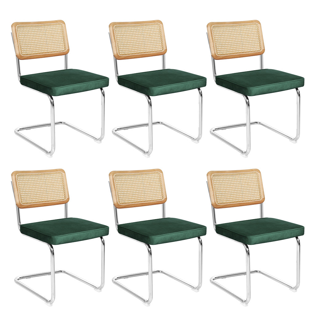 Stylish 6xRattan Chair Dining Chairs  Wood Finish Classic Durable