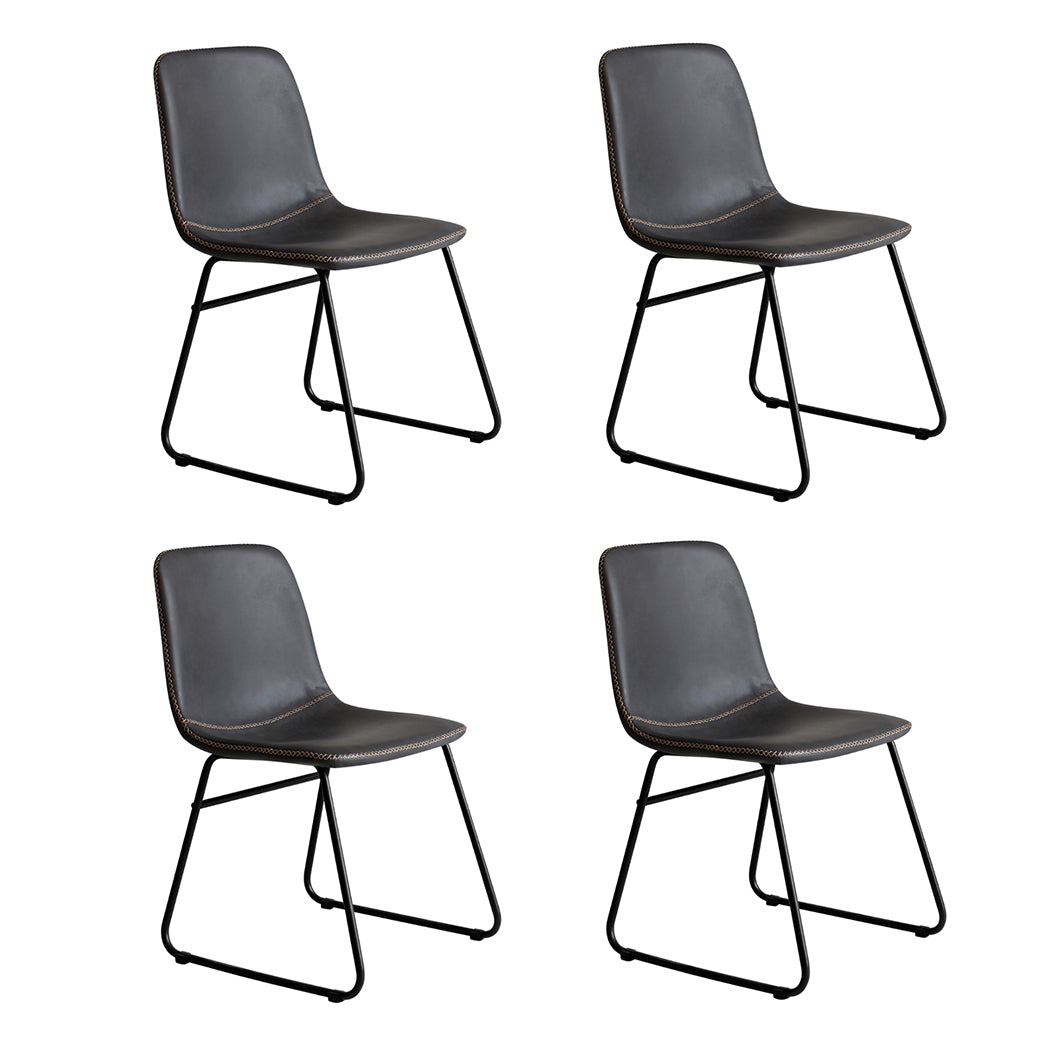 Minimalist 4x Dining Chairs Kitchen Table  Wood Finish Classic