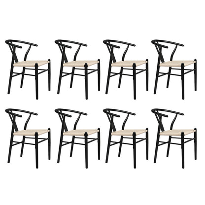Modern 8x Dining Chairs Wooden Hans Black  Durable Frame Classic