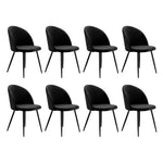 Stylish 8x Dining Chairs Kitchen Cafe Black  Durable Frame Classic