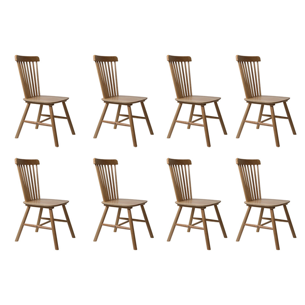 Contemporary 8x Dining Chairs Kitchen Windor Oak  Wood Finish