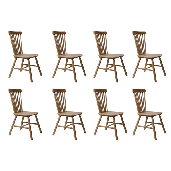  Contemporary 8x Dining Chairs Kitchen Windor Oak  Wood Finish