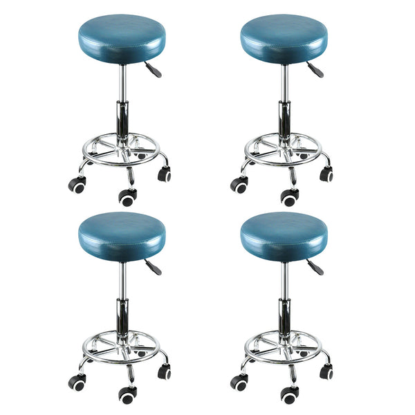  Contemporary 4x Barstool Swivel Salon Hairdressing  Wood Finish