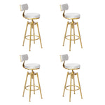 Stylish 4x Bar Stools Swivel Kitchen Bar Chair White  Multipurpose