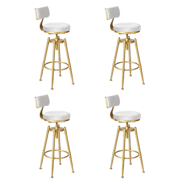  Stylish 4x Bar Stools Swivel Kitchen Bar Chair White  Multipurpose