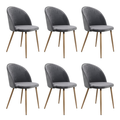 Luxury 6x Dining Chairs Seat French Grey  Space-Saving Design